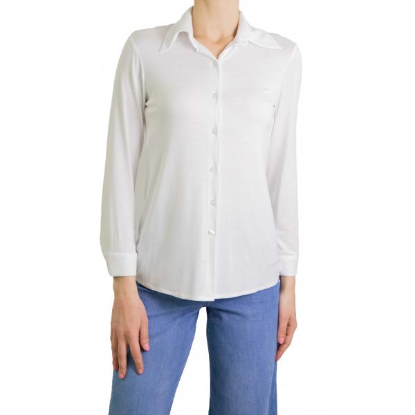 Camicia tinta unita in viscosa